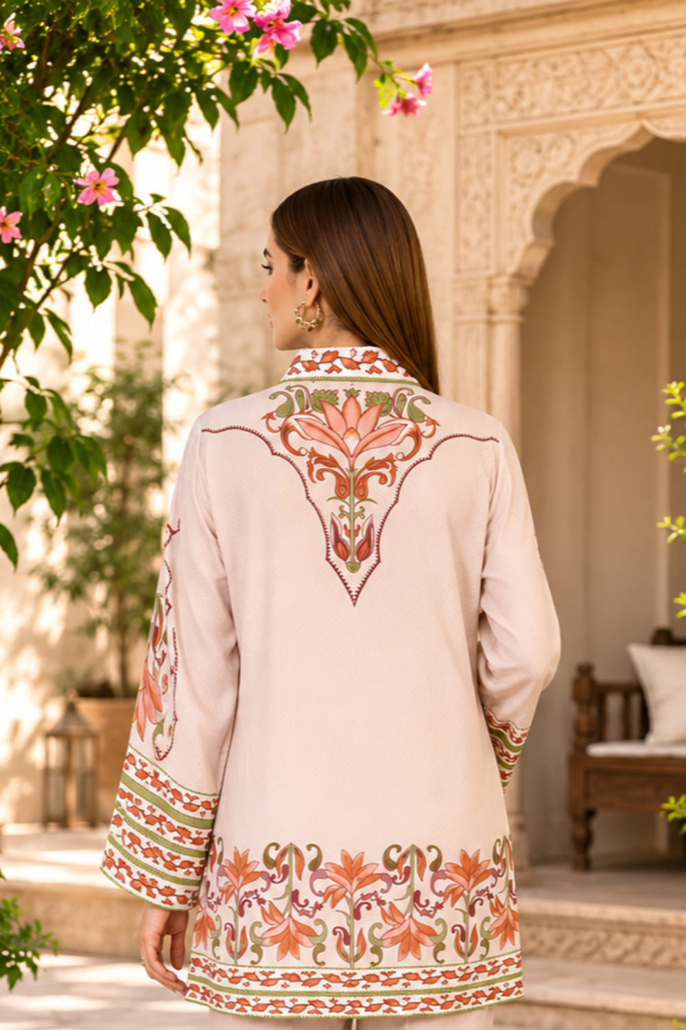 Desert Vine Heritage floral  Printed Viscose Crepe Belted Co-ord Set for Women