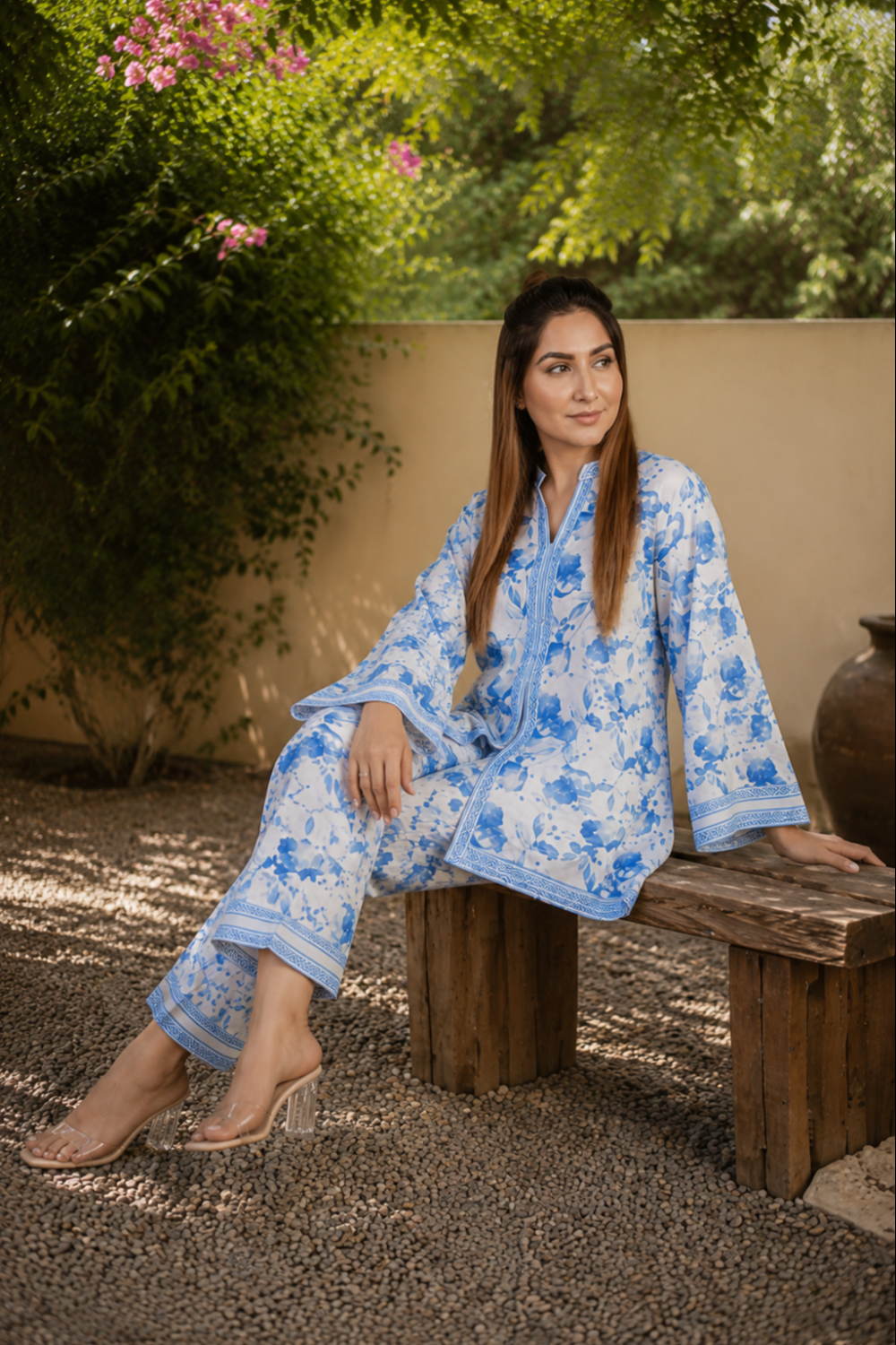 Beauty petal  Bloom Printed Cotton Linen Co-ord Set for Women