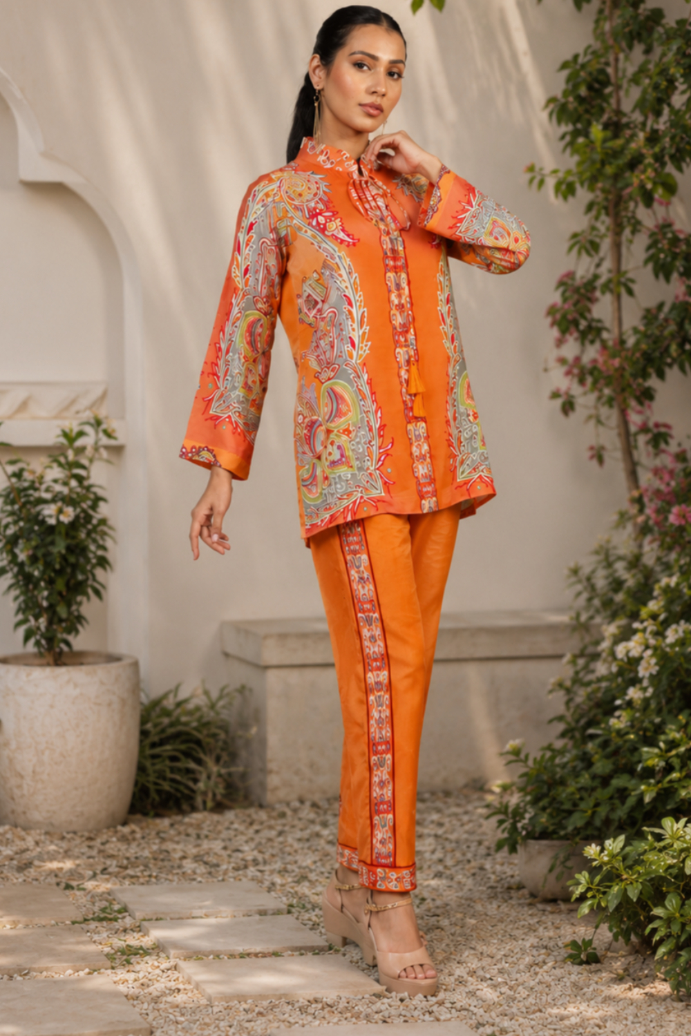 Amber Maharaja Paisley Printed Viscose Crepe Co-ord Set