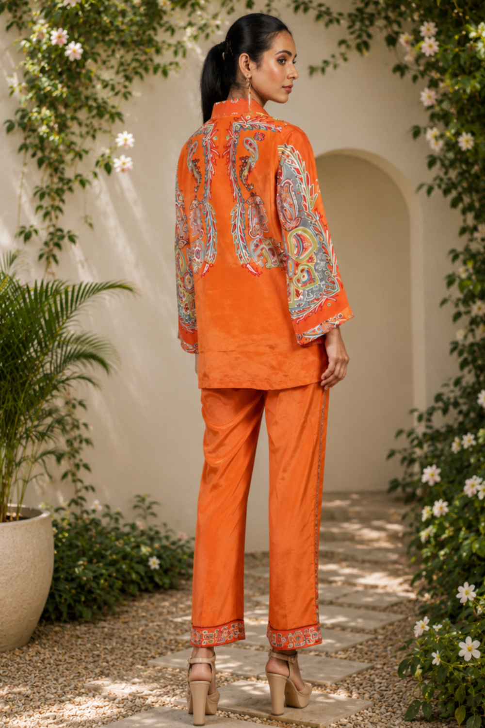 Amber Maharaja Paisley Printed Viscose Crepe Co-ord Set