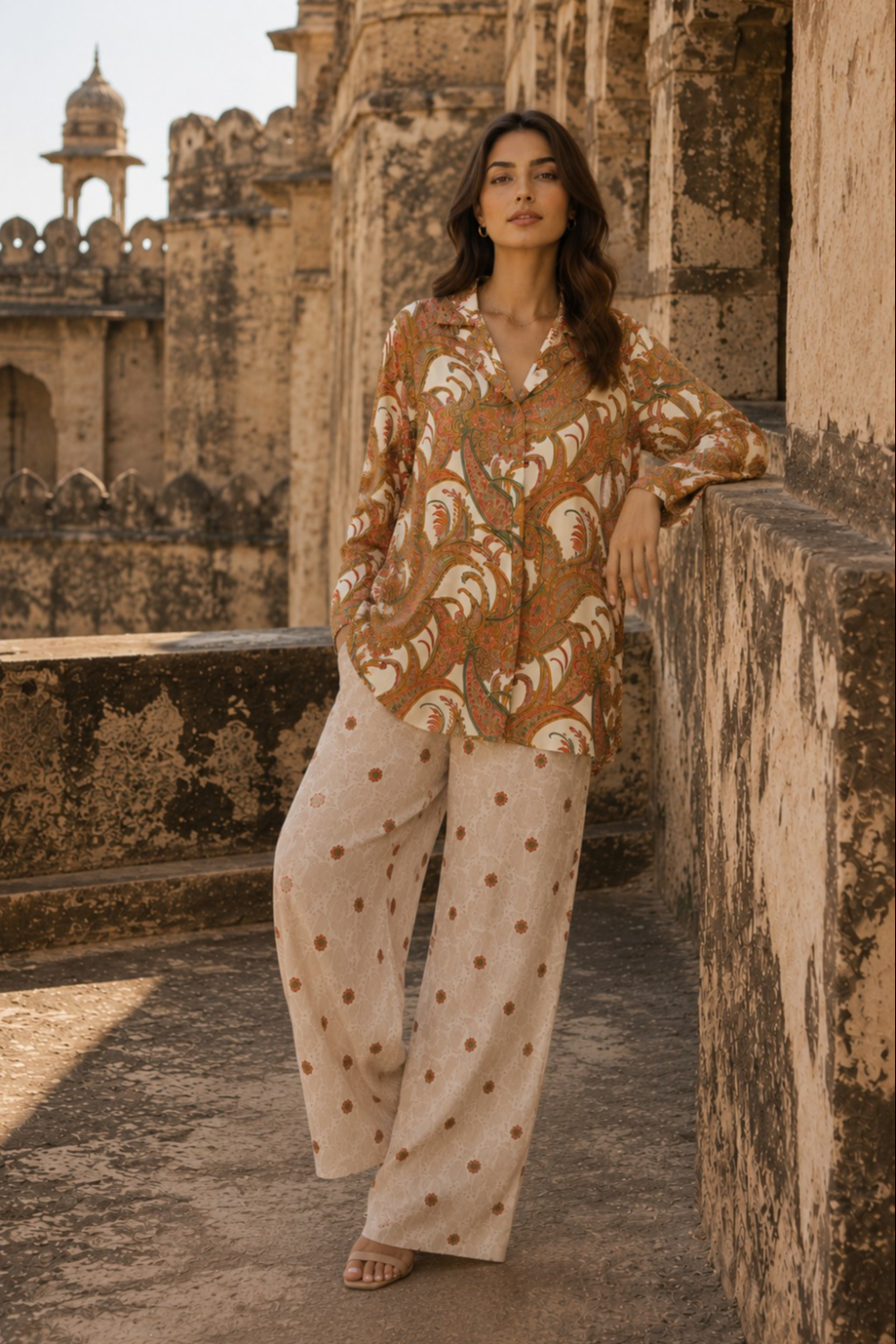 Regal Paisley Printed Viscose Crepe Co-Ord Set
