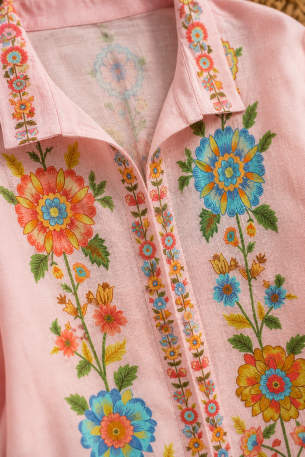 Fiesta Flora  Bloom Pink  Cotton Linen Co-ord Set