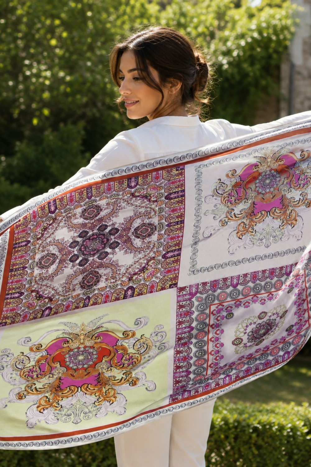 Regalia Mosaic Pure Silk Habutai Square Scarf
