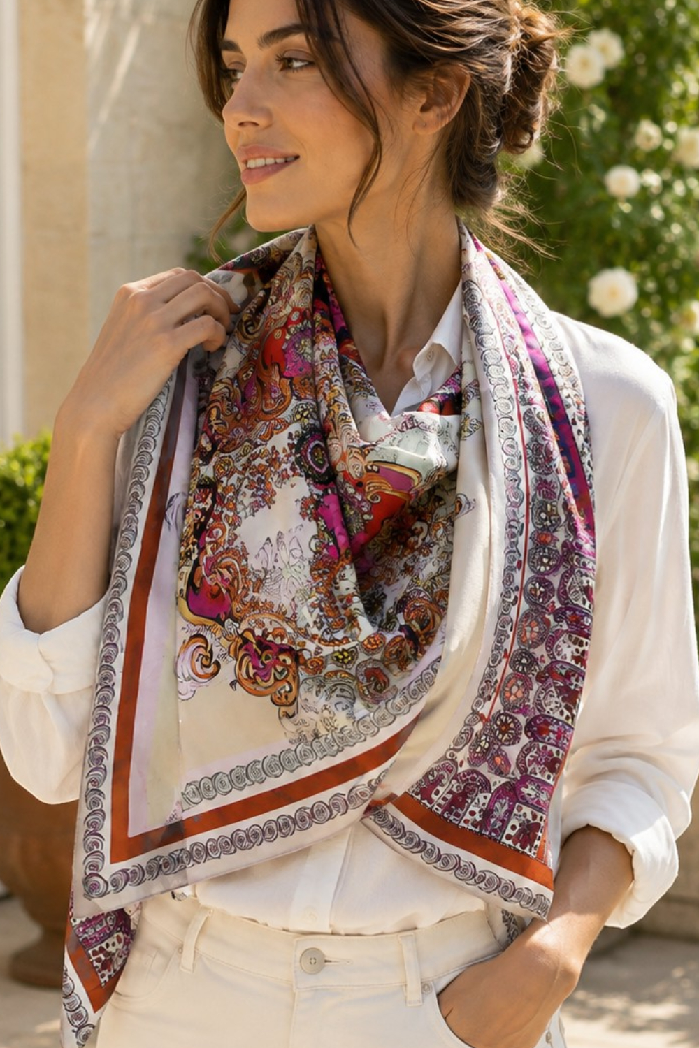 Regalia Mosaic Pure Silk Habutai Square Scarf