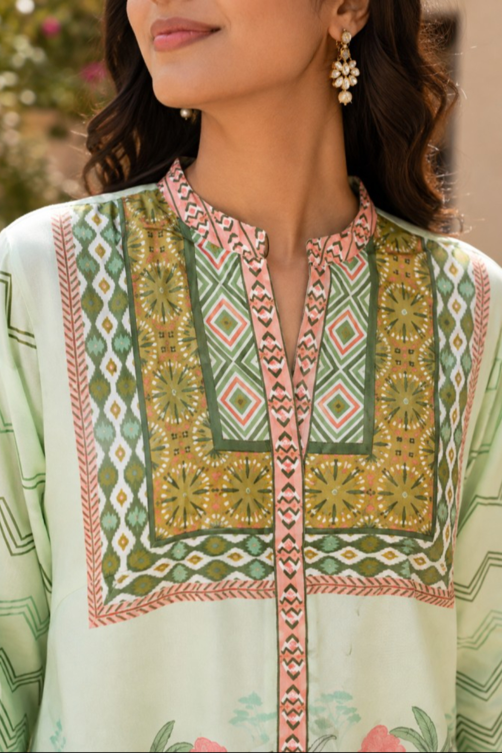 Verdant Oasis Botanical Printed Viscose Crepe Co-Ord Set